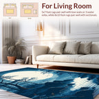 Serene Lunar Landscape Forest Scene Rug
