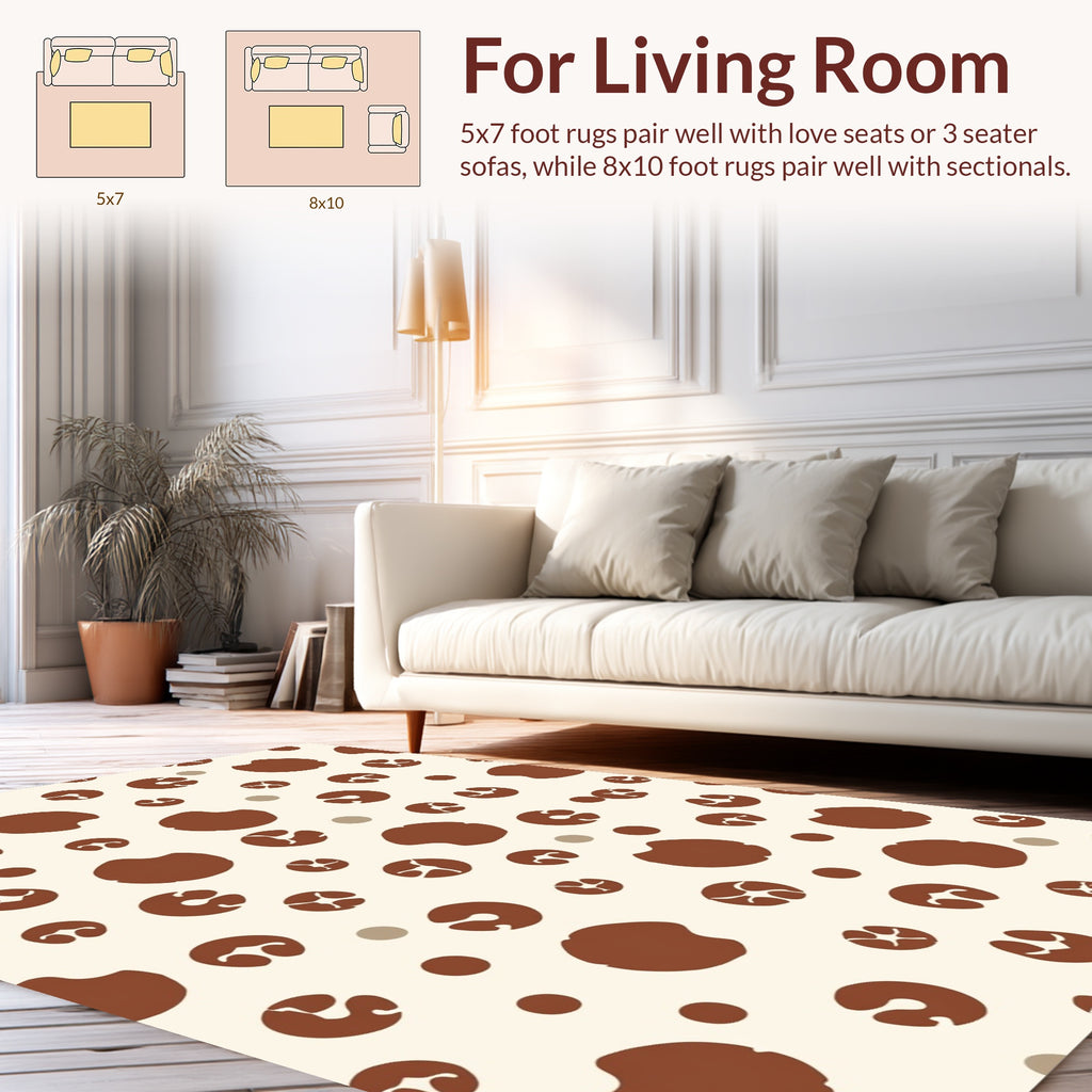 Brown Abstract Organic Shapes Rug