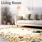 Whimsical Black Cat Floral Garden Rug