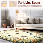 Whimsical Insects Floral Border Design Rug
