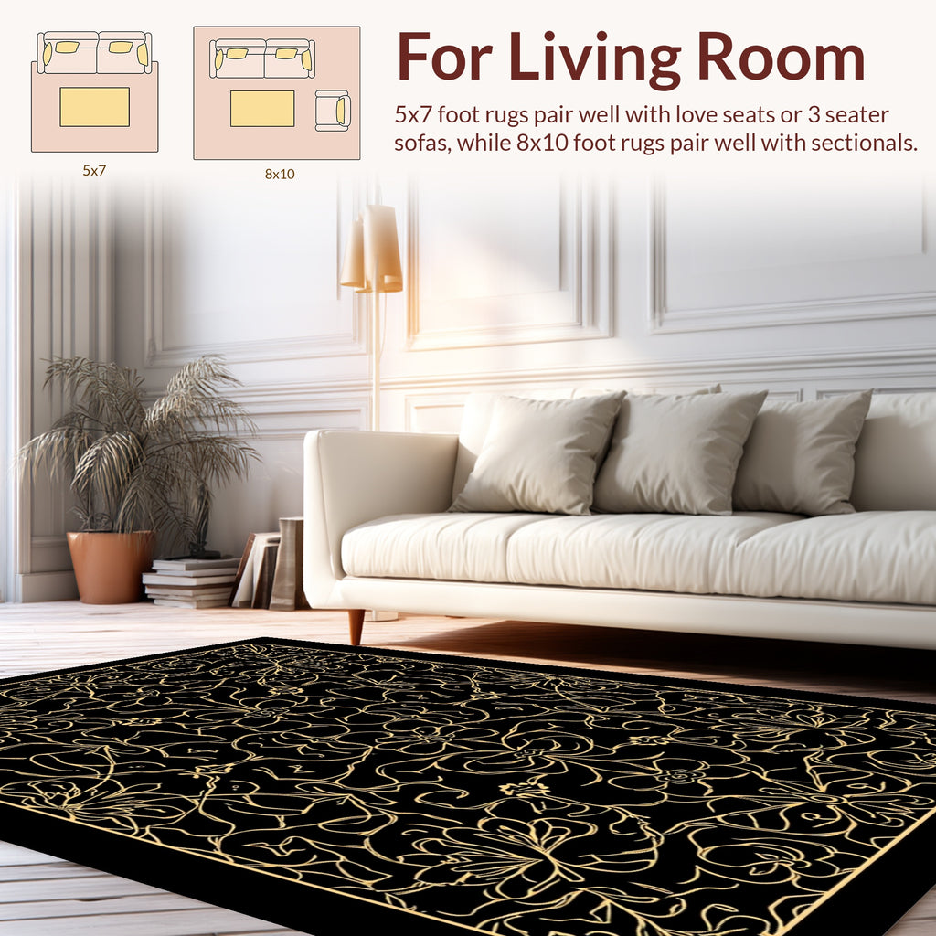 Ornate Floral Pattern Design Rug