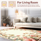 Elegant Pink Floral Vine Design Rug