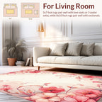 Whimsical Floral Swirls Pink Rug