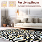Abstract Swirls Triangles Pattern Rug