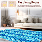 Braided Blue Textured Pattern Rug