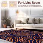 Abstract Swirly Orange Lines Rug
