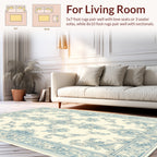 Classic Floral Scrollwork Light Blue Rug
