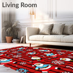 Jolly Santa Claus Red Snowflakes Medley Rug