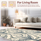 Art Nouveau Floral Damask Ivory Rug