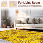 Vibrant Yellow Sunflower Pattern Design Rug