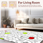 Abstract Lab Glassware Pattern Rug