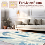 Feather Pattern With Delicate Blue Hues Rug