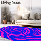 Vibrant Electric Swirl Nebula Rug