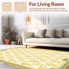 Golden Floral Damask Pattern Rug