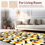 Golden Flower Pattern Tropical Chic Design Rug
