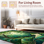 Art Nouveau Emerald Forest Pattern Rug