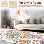 Vibrant Floral Swirls Petals Design Rug