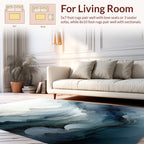 Misty Mountain River Landscape Abstract Rug