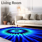 Electric Blue Burst Radial Rug