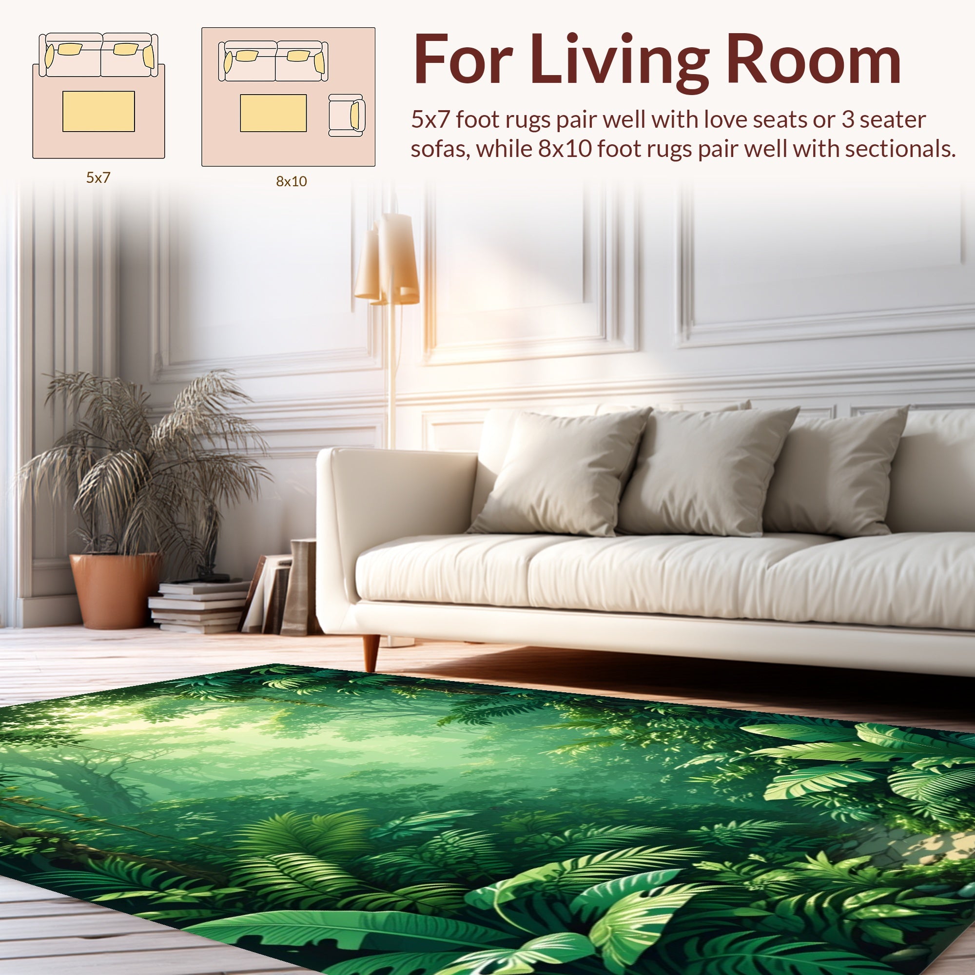 Lush Green Forest Canopy Rug