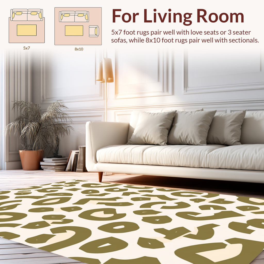 Olive Abstract Animal Print Rug