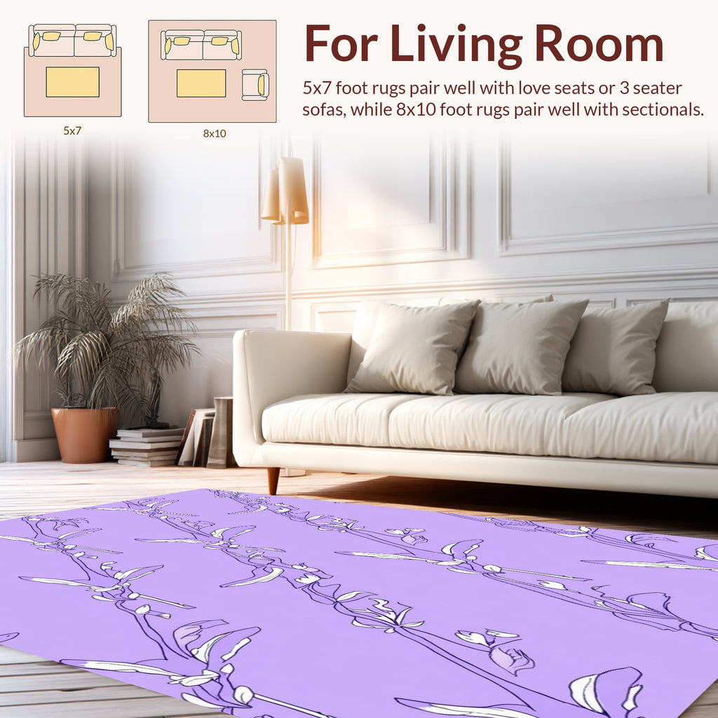 Floral Vine Outline Pattern Rug