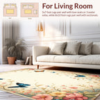 Floral Butterflies And Swirls Rug