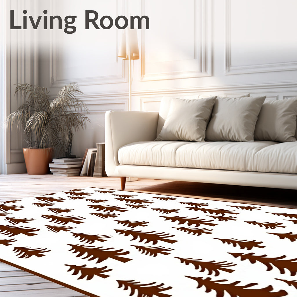 Brown Pine Forest Scatter Rug