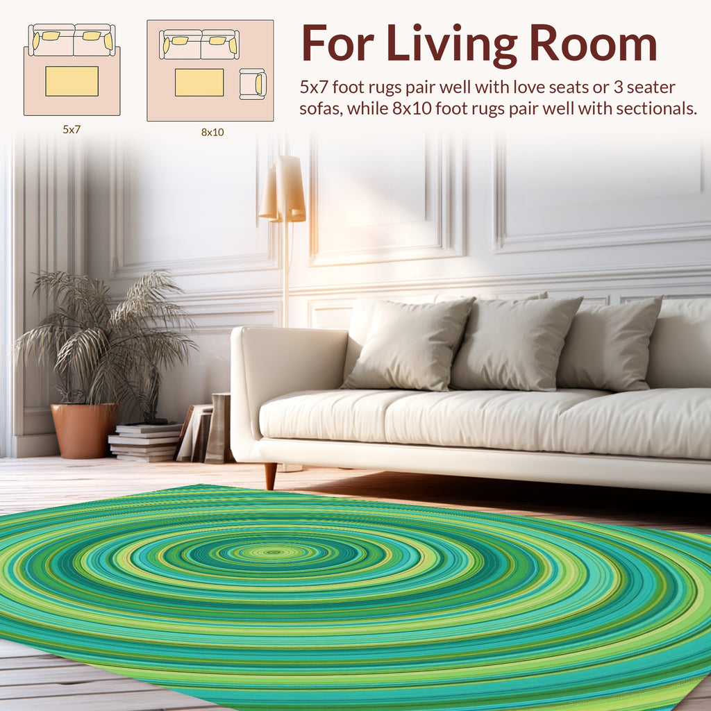 Concentric Circles Geometric Rug