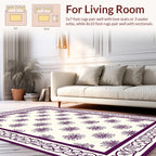 Floral Bordered Repeating Bloom Pattern Rug