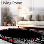 Red Berry White Pine Garlands Rug