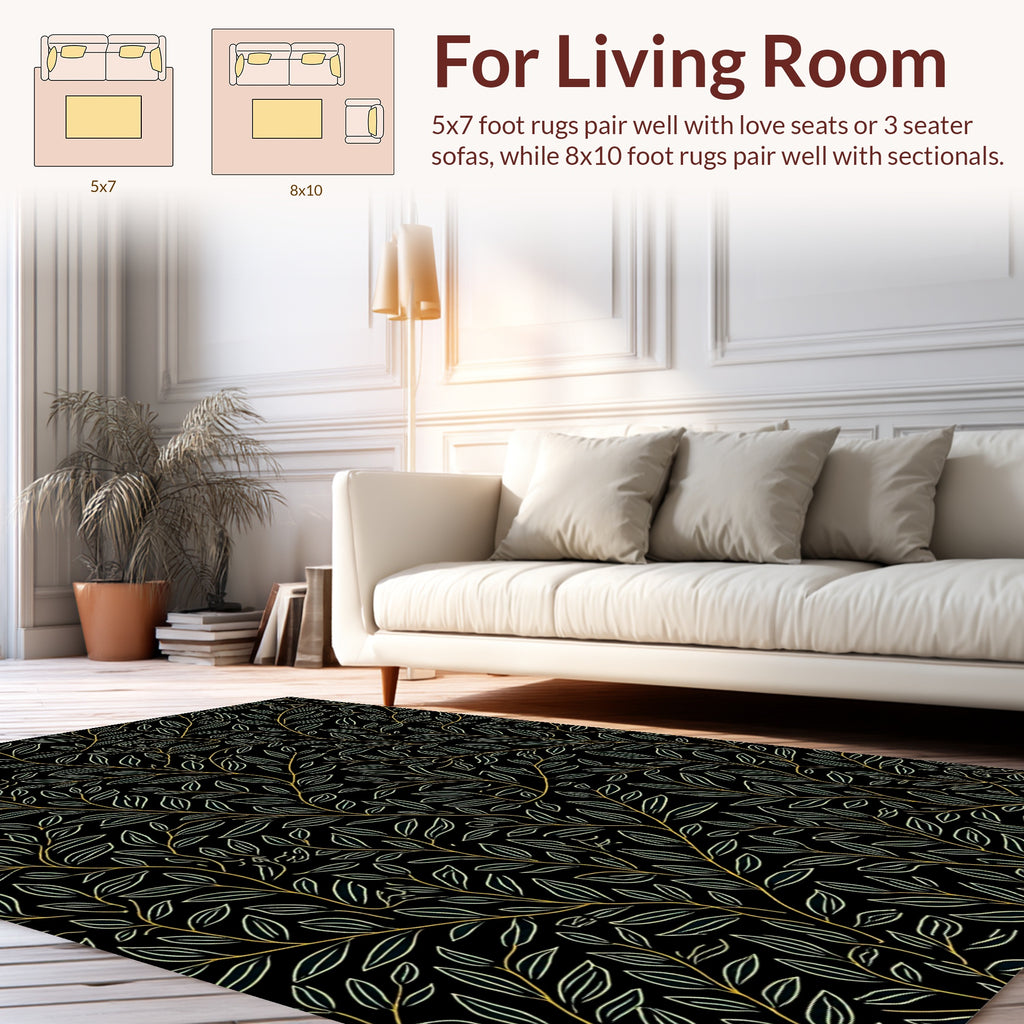 Vintage Botanical Vine Pattern Rug