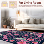 Elegant Pink Floral Symmetry Design Rug