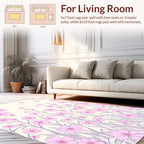 Pastel Pink Purple Floral Design Rug