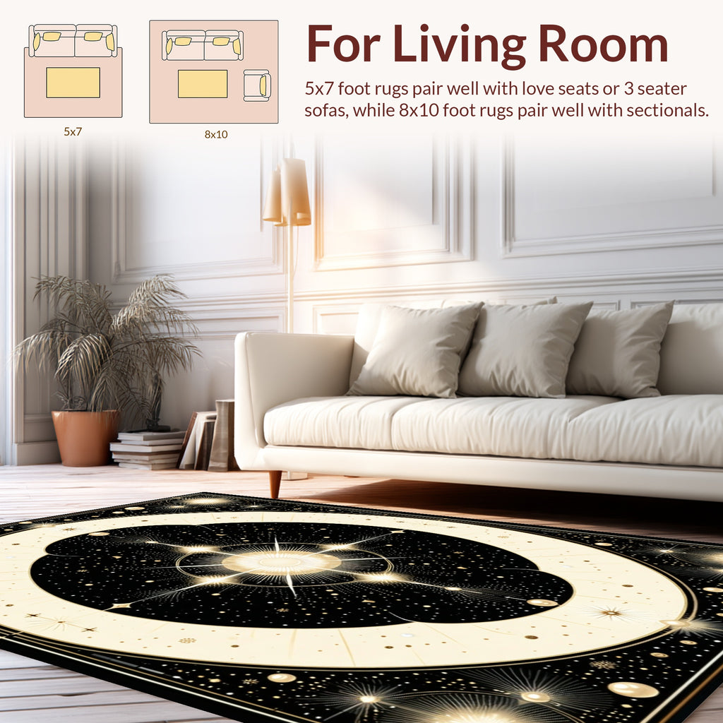 Celestial Starburst Geometric Pattern Rug