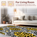 Bold Abstract Zebra Stripe Oval Pattern Rug