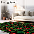 Holiday Holly Berry Vines Rug