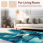 Abstract Cityscape With Blue Tones Rug