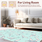 Whimsical Birds and Leaves Pattern Rug