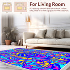 Vibrant Abstract Swirls Pattern Rug