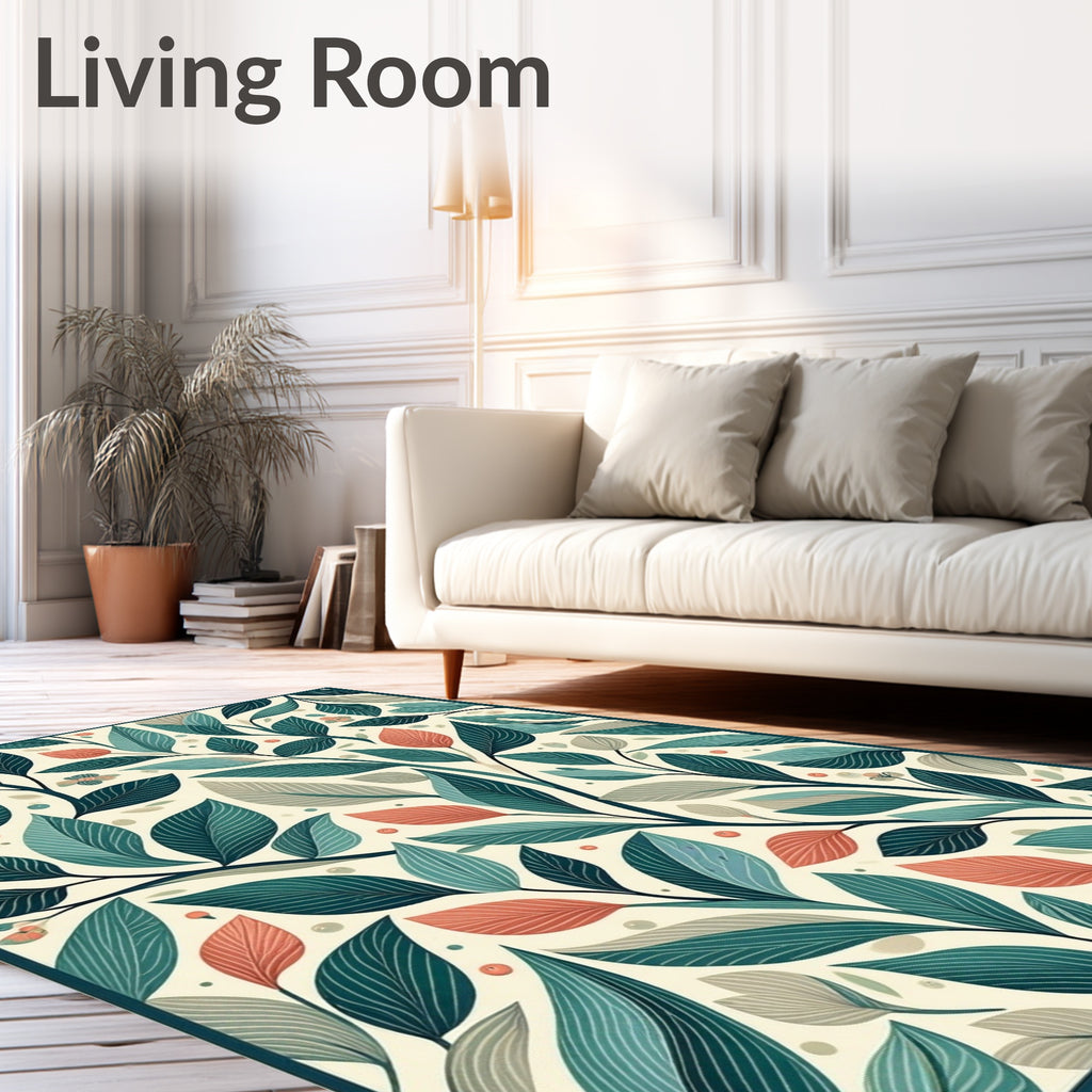 Botanical Vine Silhouette Pattern Rug