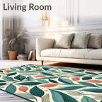 Botanical Vine Silhouette Pattern Rug