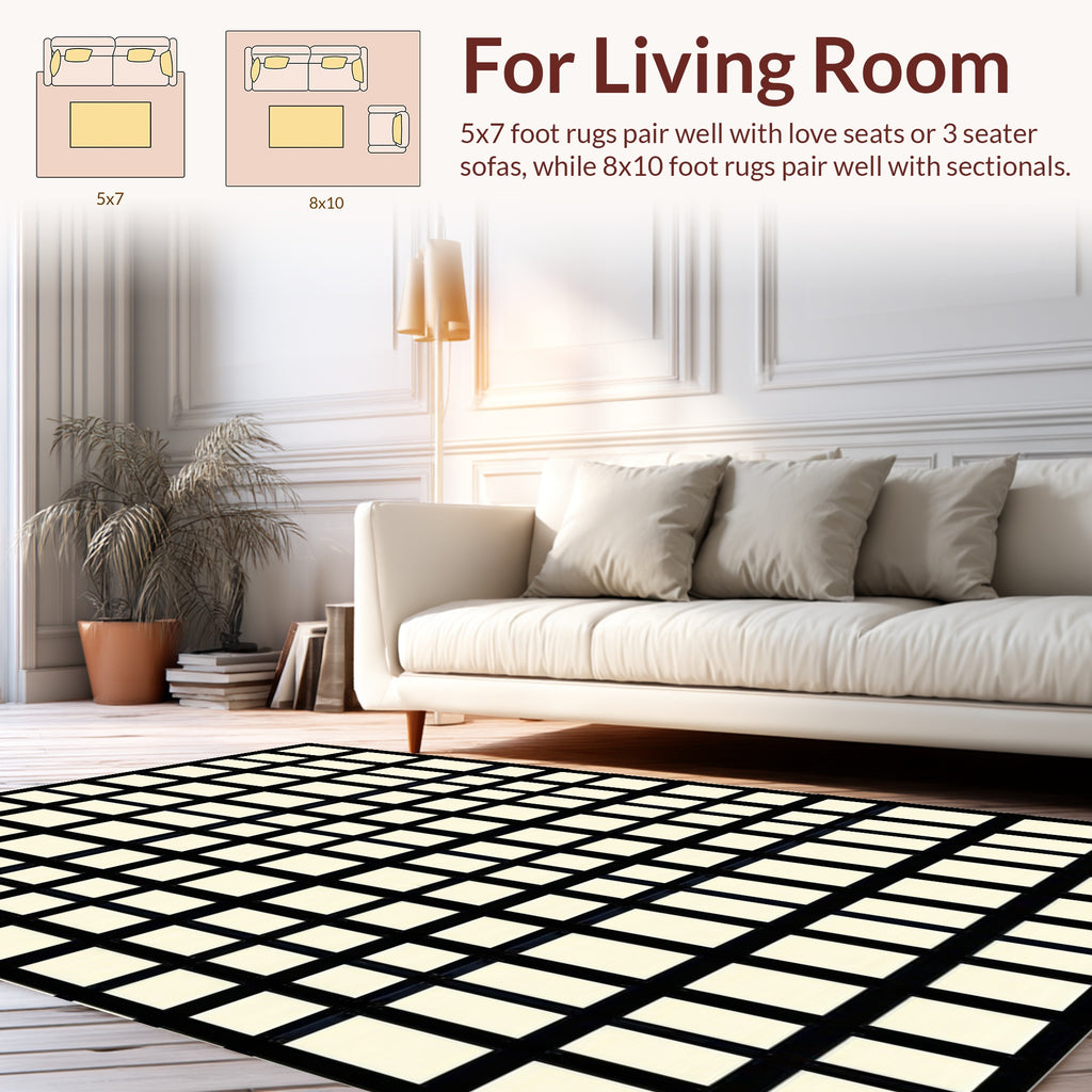 Lattice Grid Graphic Design Rug