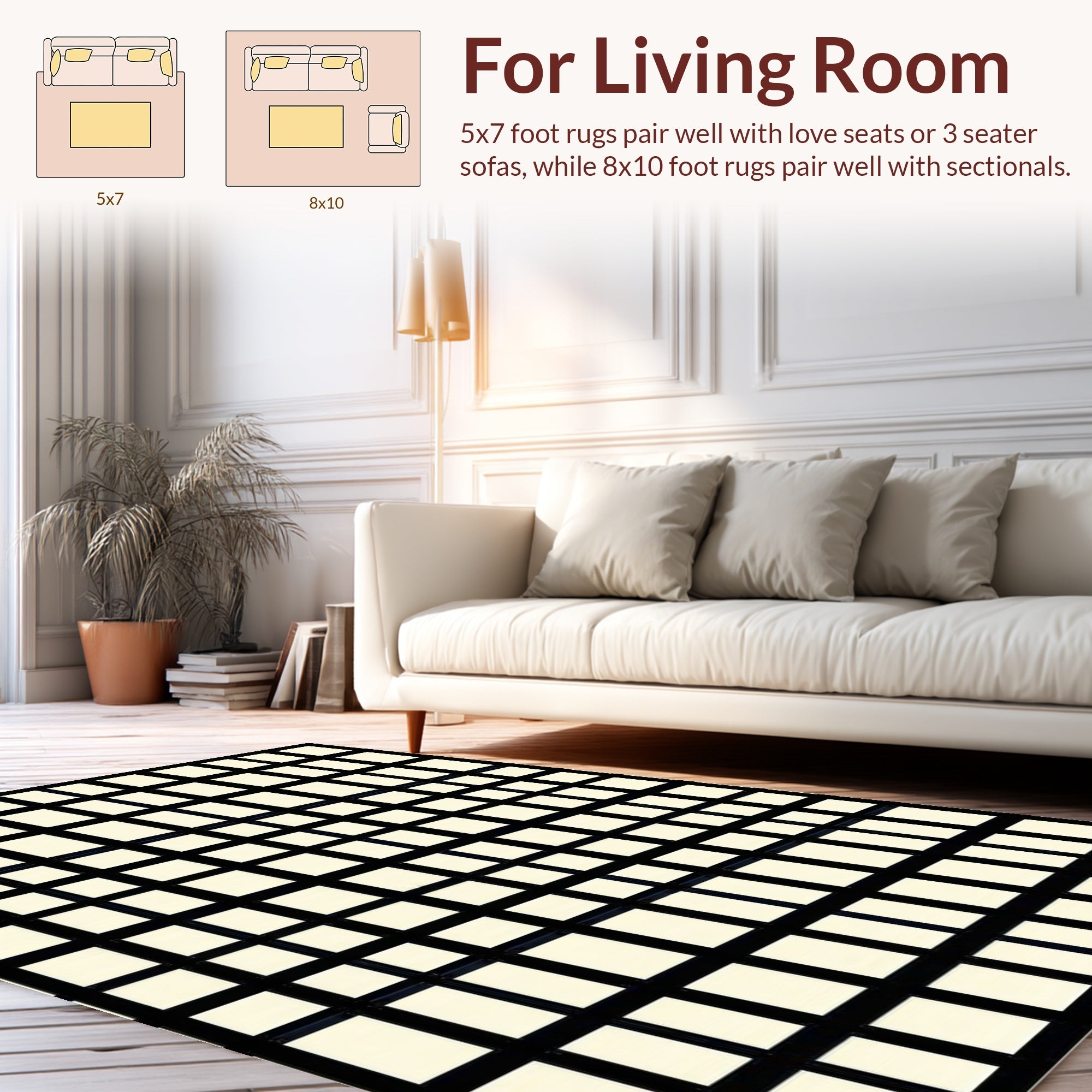 Lattice Grid Graphic Design Rug
