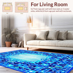 Radiant Blue Geometric Dot Pattern Rug