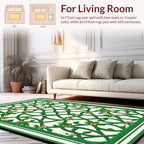 Green Intertwined Floral Vine Design Rug