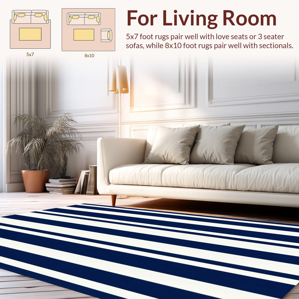 Classic Vertical Stripe Design Rug