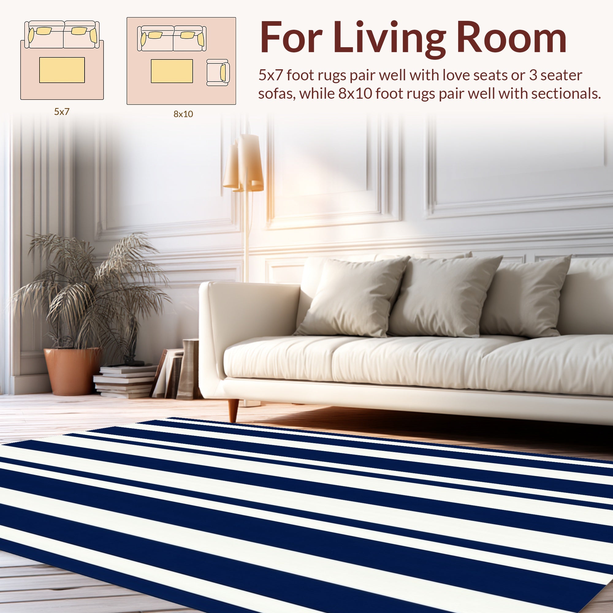 Classic Vertical Stripe Design Rug
