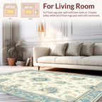 Classic Blue Floral Scrollwork Area Rug