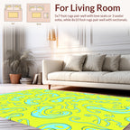 Bright Blue Blob Organic Pattern Rug